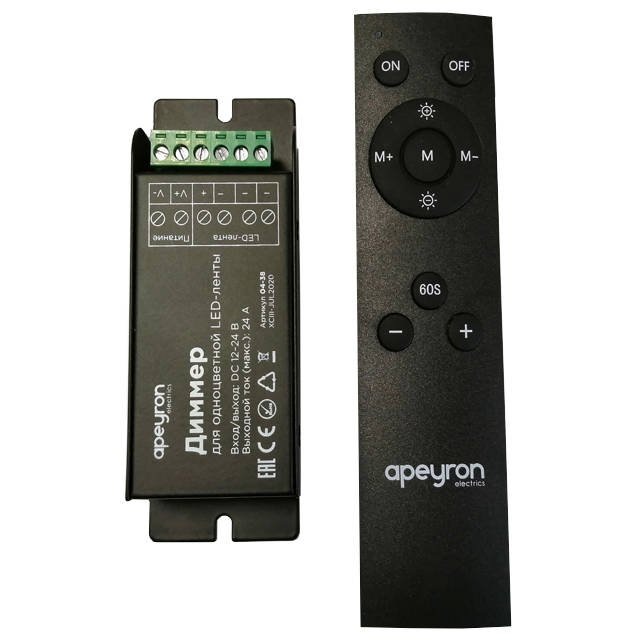 диммер APEYRON easy control с п/у 12В 288Вт 24А IP20