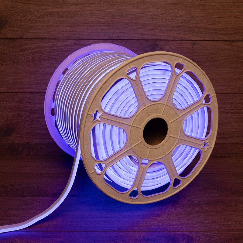 Гибкий неон LED SMD 8х16 мм, двухсторонний, синий, 120 LED/м, бухта 100 м Neon-Night 131-093