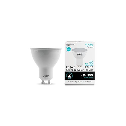 Gauss LED Elementary MR16 GU10 5.5W 4100К 1/10/100