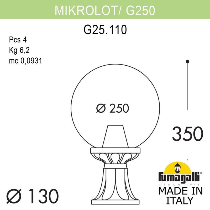 Садово-парковый светильник Fumagalli G25.110.000.VZF1R