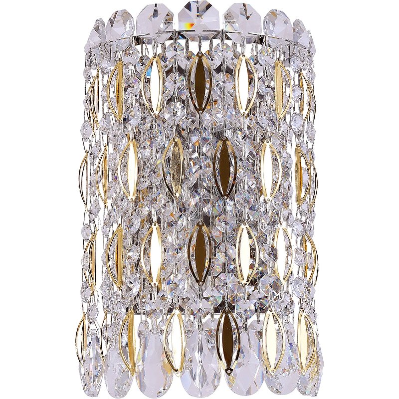 Настенный светильник Crystal Lux Lirica AP2 Chrome Gold Transparent Прозрачный Золото Хром