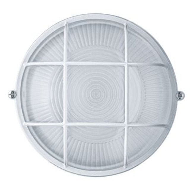 светильник термо 60Вт Е27 IP54 круг с решеткой белый