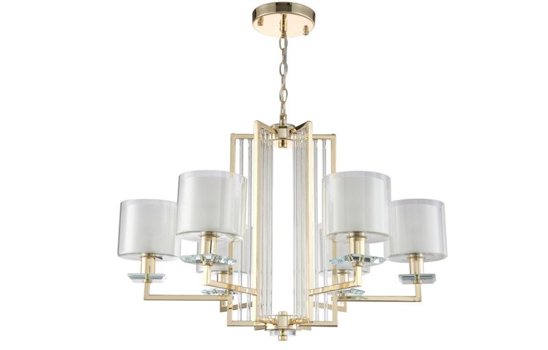 Подвесная люстра Crystal Lux NICOLAS SP-PL6 GOLD/WHITE