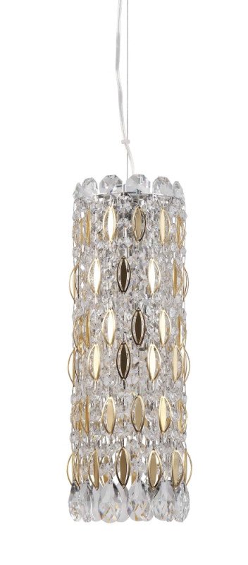 Подвесная люстра Crystal Lux LIRICA SP3 CHROME/GOLD-TRANSPARENT