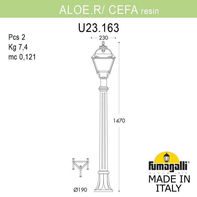 Садово-парковый светильник Fumagalli U23.163.000.VXF1R