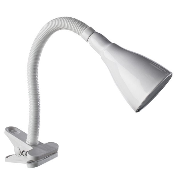 лампа настольная на прищепке ARTE LAMP Cord 1х40Вт E14 металл пластик белый