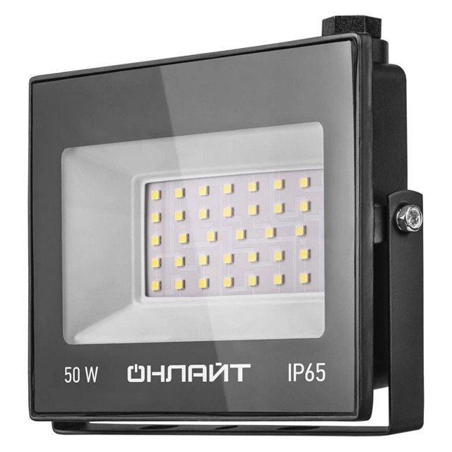 прожектор ОНЛАЙТ LED D6000К 50 Вт IP65, черный