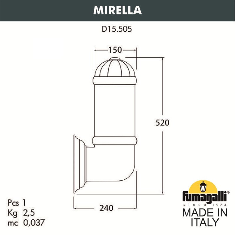 Светильник настенный Fumagalli D15.505.000.BYF1R